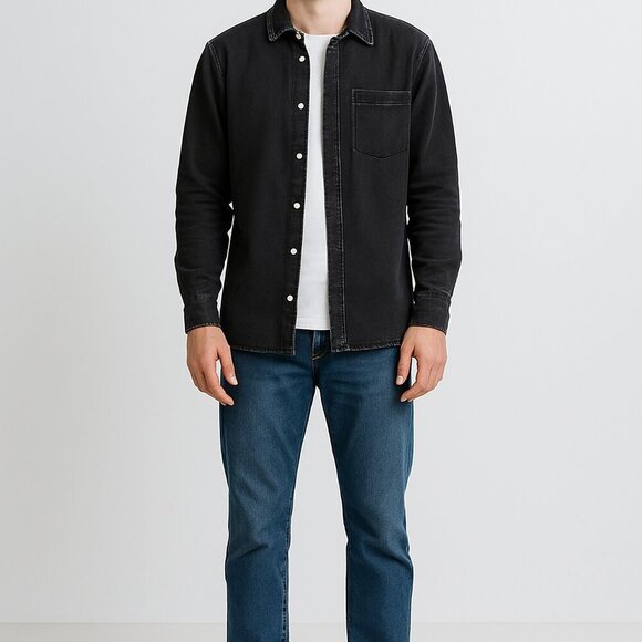 Zara Other - Zara Men's Relaxed Fit Button Down Denim Long Sleeve Shirt